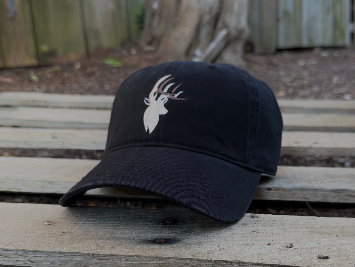 L&L Whitetail Logo "Dad" Hat - Richardson 326 (Black)