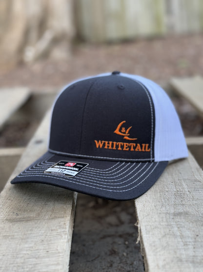 L&L Whitetail Logo Hat - Richardson 112 - Black/White Colorway