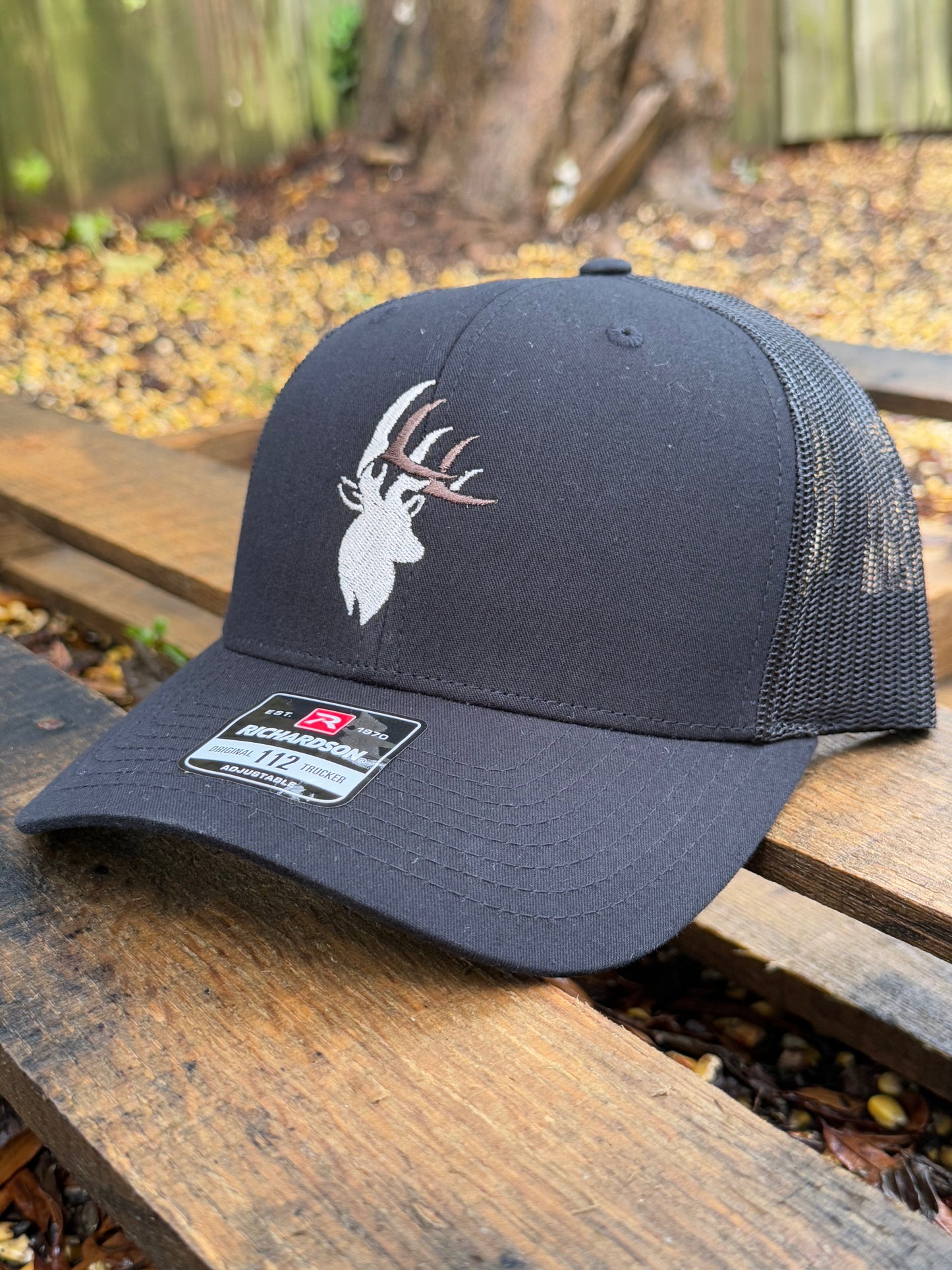 L&L Whitetail Logo Hat - Richardson 112 - Black Colorway